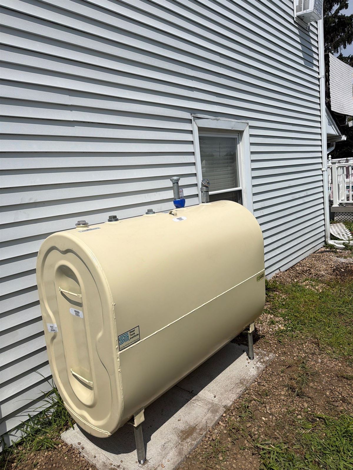 Granby Ecogard oil tank installed outside on a concrete pad